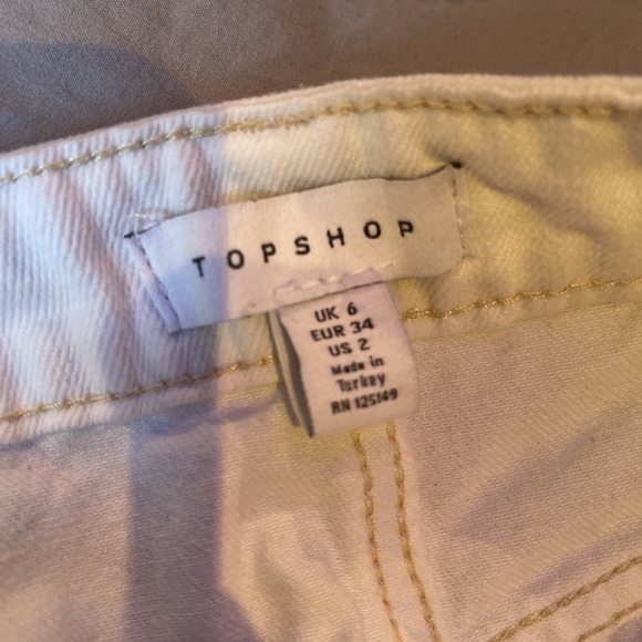 TOPSHOP white jean miniskirt Size 2 - Picture 4 of 4